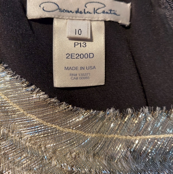 *$4,300 OSCAR DE LA RENTA GORGEOUS BLACK SILVER SILK RUNWAY DRESS US 10 L - Picture 11 of 12